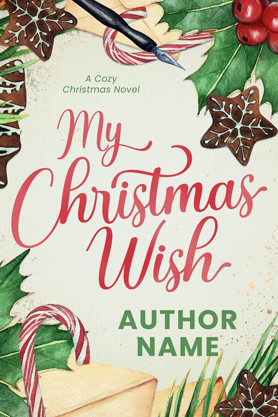 COVER 205 | Christmas, Watercolor, Cozy, Romance - The Book Cover Designer