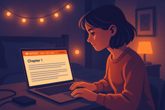 Cozy Wattpad Author Illustration