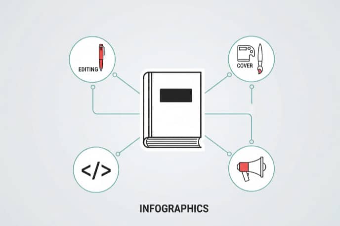 An infographic illustrating the main costs of self-publishing