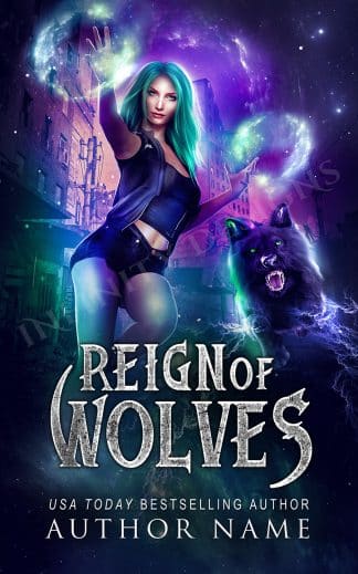 Premade Fantasy Book Cover – Mysterious Woman and Wolf for Paranormal Fantasy