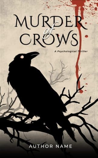 Murder of Crows Premade Book Cover Mystery Thriller Raven Silhouette Blood Texture