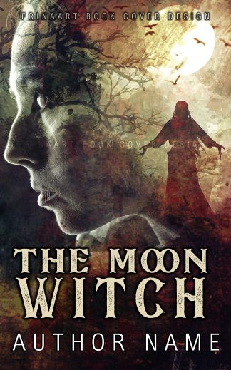 Pre-made Fantasy, Horror, Paranormal Book Cover: THE MOON WITCH – Dark Fantasy Premade Cover