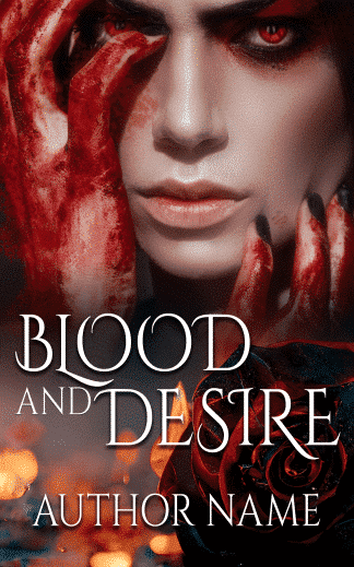 Ready Made Paranormal, Romance Book Cover: Blood and Desire – Premade Book Cover for Vampire Romance, Dark Romance, Urban Fantasy, and Paranormal Suspense (Ebook Cover)