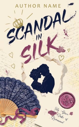 Premade Chick Lit, Cozy, Romance Book Cover: Silk in Scandal