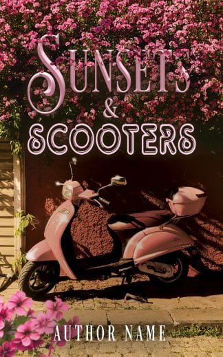 Pre-made Chick Lit, Cozy, Romance Ebook Cover: Sunsets and Scooters