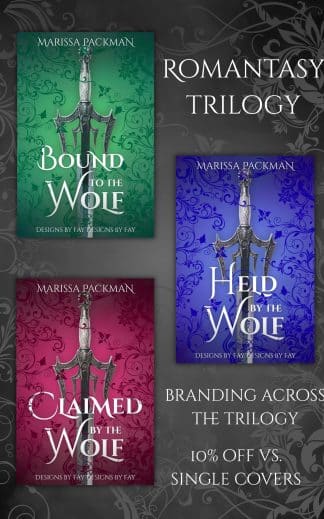 Pre-made Fantasy, Paranormal, Romance Ebook Cover: Bound to the Wolf paranormal romantasy series/trilogy