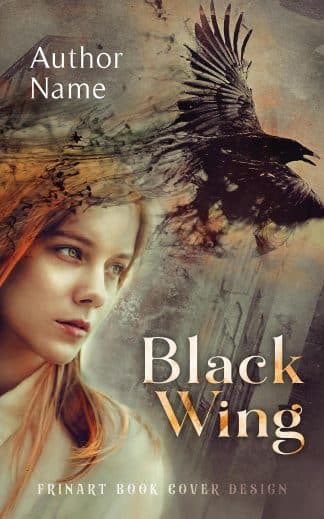 Pre-made Literary Fiction, Mystery, Thriller & Suspense Ebook Cover: Black Wing — Psychological Fantasy / Dark Mystery Premade Cover