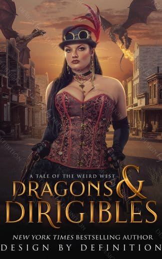Pre-made Action & Adventure, Fantasy, Steampunk Cover Design: Dragons & Dirigibles Weird Western cover