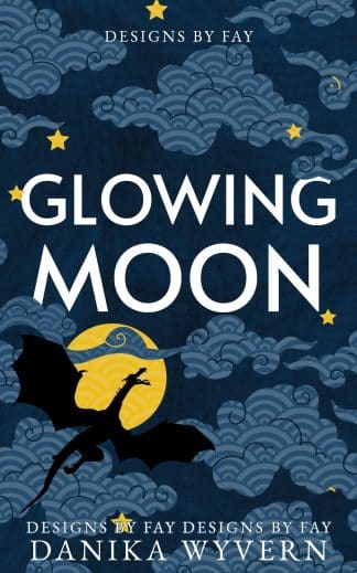 Pre-made Fantasy, Romance Ebook Cover: Glowing Dragon Moon romantasy fantasy romance