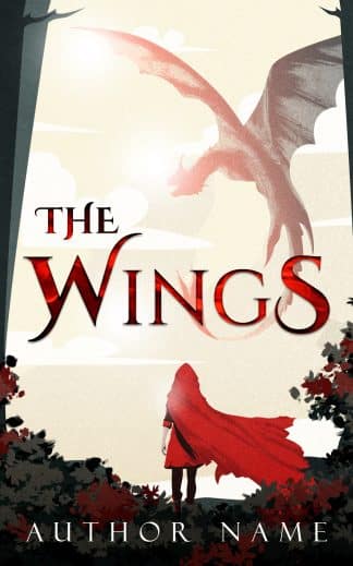 Premade Action & Adventure, Fantasy, Young Adult Book Cover: The Wings - YA Fantasy & Epic Dragon Premade Book Cover