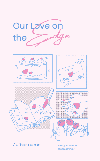 Premade Comedy, Cozy, Romance Ebook Cover: Our Love on the Edge