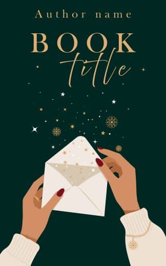 Premade Cozy, Romance Ebook Cover: Illustrated Premade Book Cover - Hand-Drawn Cozy Winter Romance, Vector Art, Magic Christmas Invitation Envelope