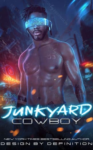 Pre-made Dystopia, Sci-Fi Ebook Cover: Junkyard Cowboy POC cyberpunk