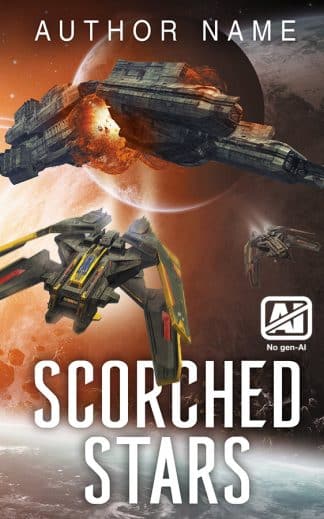 Premade Sci-Fi Ebook Cover: Scorched Stars