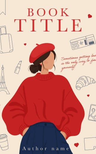 Ready Made Chick Lit, Romance Ebook Cover: Hand-Drawn Vector Book Cover for Contemporary Romance — Starting Over in Paris Chic Lit — Illustrated NO AI Premade Cover