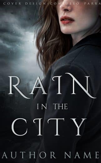 Premade Literary Fiction, Romance, Young Adult Book Cover: Rain in the City