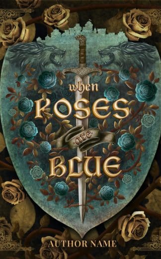 Premade Fantasy, Romance Ebook Cover: When Roses are Blue - Hand-Drawn Exclusive Premade Book Cover