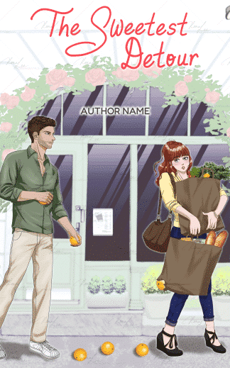 Pre-made Chick Lit, Cozy, Romance Cover Design: The Sweetest Detour | Illustrated Romance Book Cover