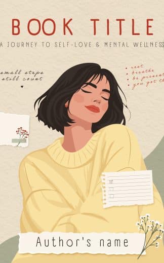 Ready Made Cozy, Young Adult Ebook Cover: Illustrated Self-Love & Mental Wellness Book Cover – Hand-Drawn Vector Art for Non-Fiction, Mindfulness, Cozy Aesthetic Memoir