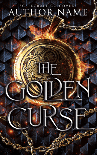 Pre-made Fantasy, Paranormal Romance Ebook Cover: Dark Dragon Fantasy Premade Book Cover | The Golden Curse
