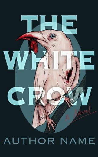 Pre-made Literary Fiction Book Cover: The white crow - hand illustrated ebook & paperback dark gothic romance cover