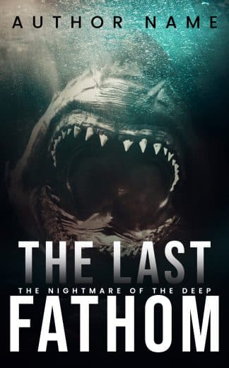 Ready Made Horror, Sci-Fi, Thriller & Suspense Ebook Cover: THE LAST FATHOM - Great White Monster & Underwater Thriller Premade Book Cover