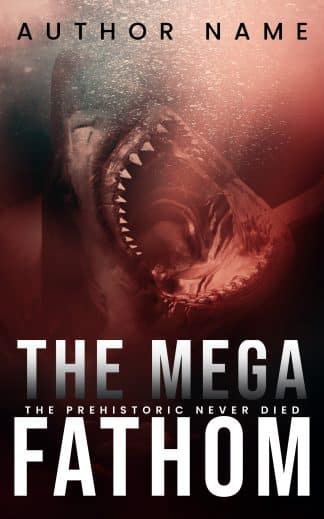 Pre-made Horror, Sci-Fi, Thriller & Suspense Book Cover: THE MEGA FATHOM - Prehistoric Megalodon & Giant Creature Thriller Premade Book Cover